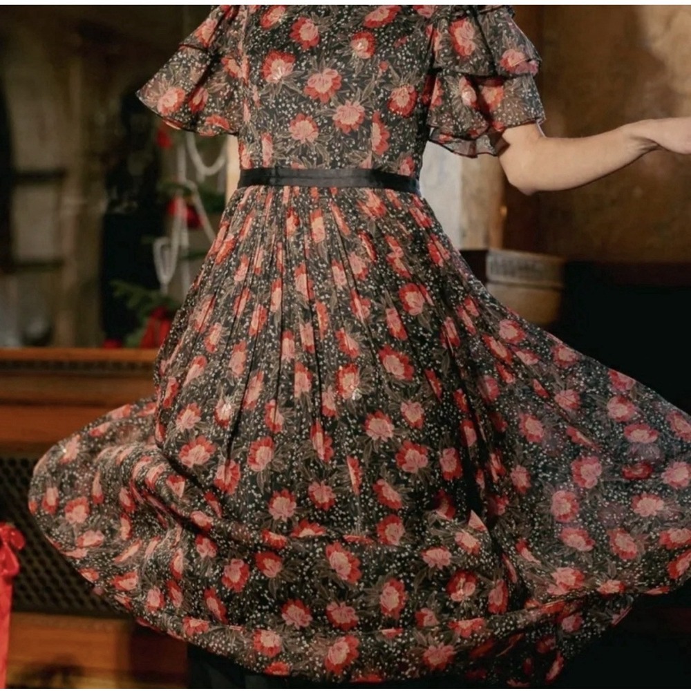 Ivy City Gianna Moody Floral Holiday Dress Family Pictures Christmas Formal 14